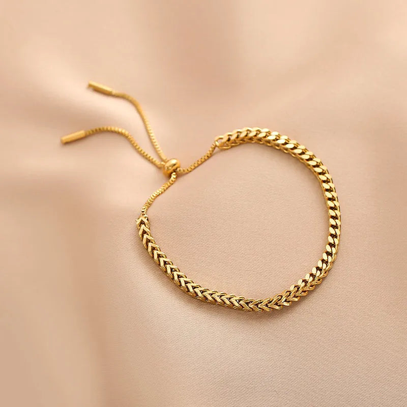Gold Plated Titanium Steel Adjustable Bracelet