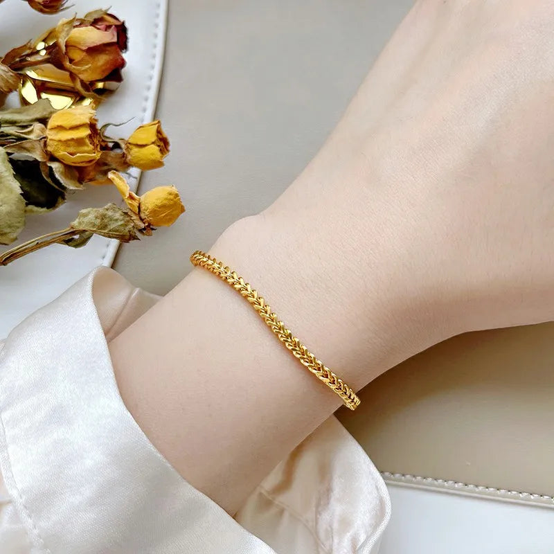 Gold Plated Titanium Steel Adjustable Bracelet